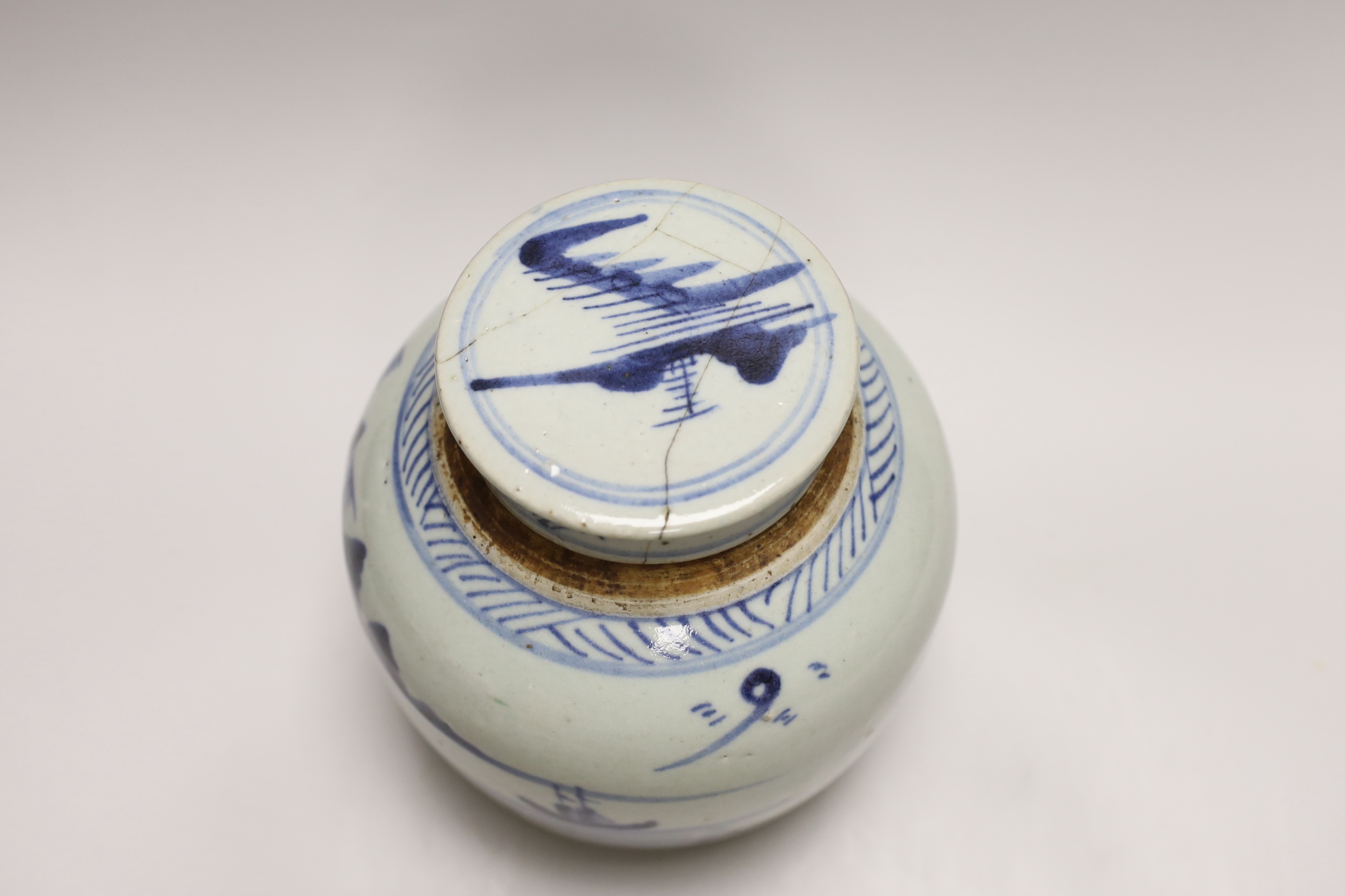 A 19th century Chinese blue and white ginger jar, 18cm